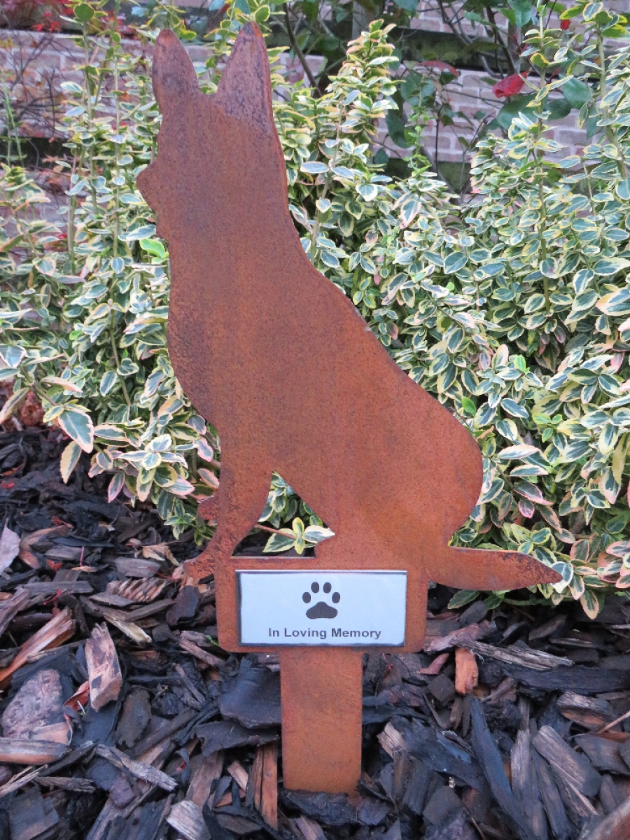 Rusty German Shepherd Memorial Marker