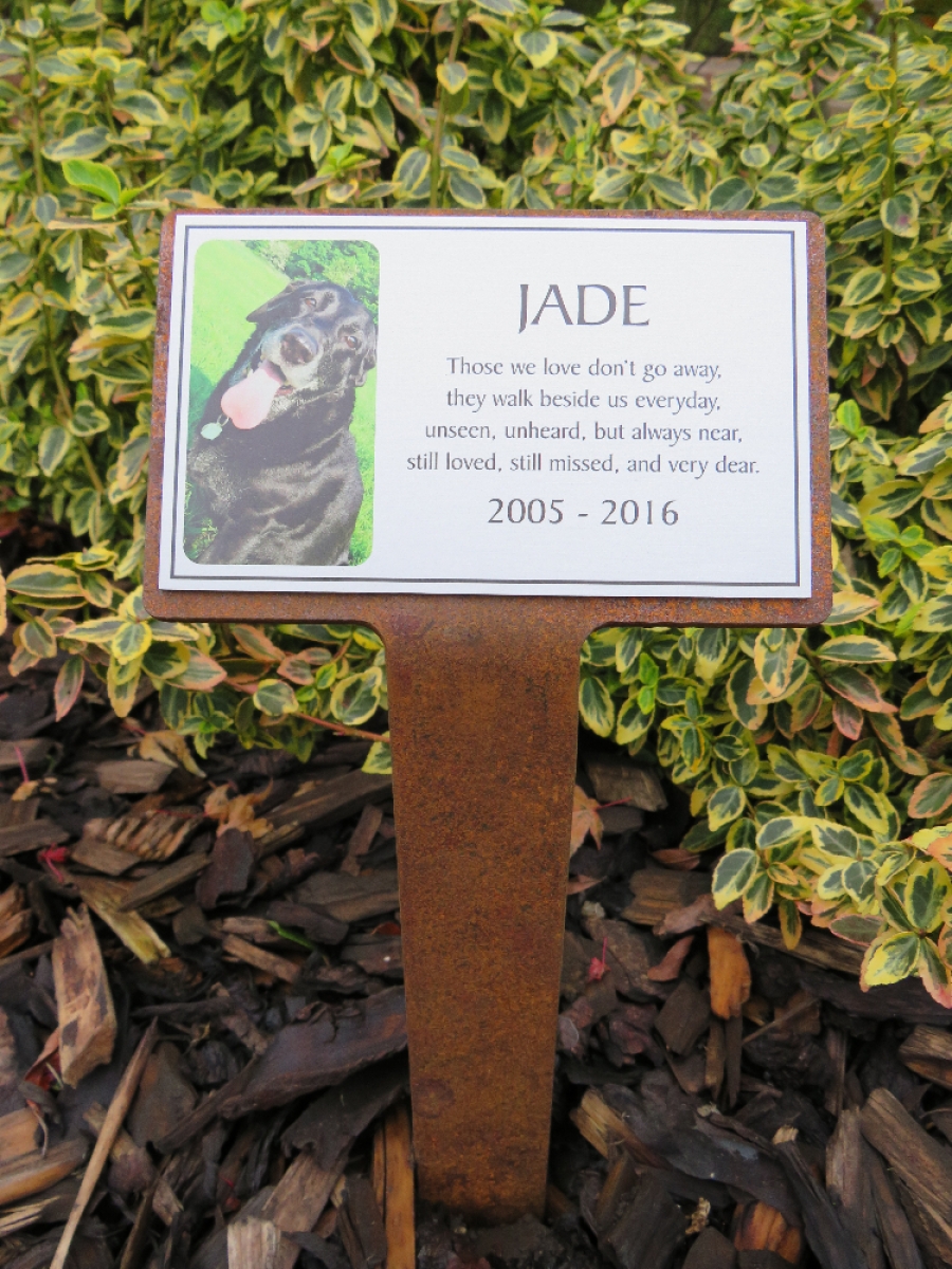 Rusty Memorial Marker With Silver Finish Name Plaque